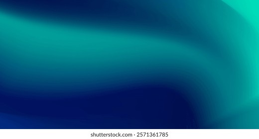 Blue-green gradient studio room, abstract background pattern, walls and floor reflect neon lights, dark tones and feel speed of digital technology