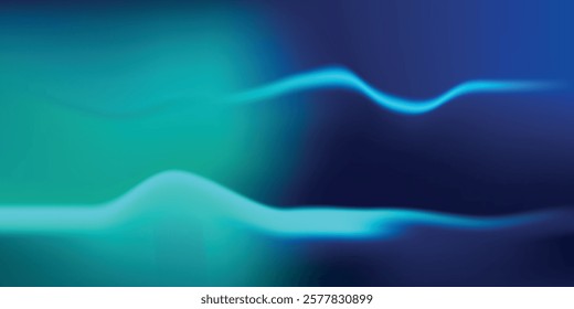 Blue-green gradient studio room, abstract background pattern, walls and floor reflect neon lights, dark tones and feel speed of digital technology connected blue-green background.