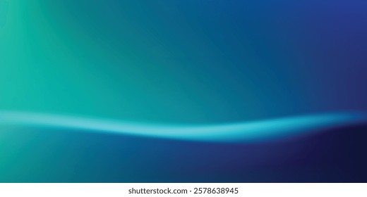 Blue-green gradient studio room abstract background pattern walls and floor reflect neon lights dark tones and feel speed of digital simple art