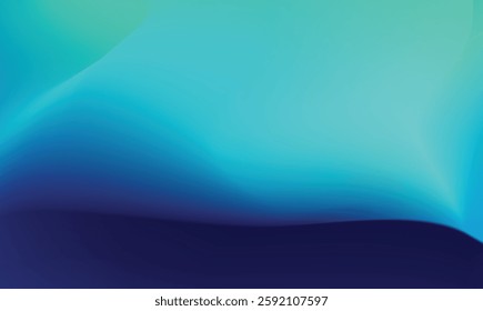 Blue-green gradient studio room, abstract background pattern, walls and floor reflect neon lights, dark tones and feel speed of digital technology