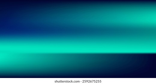 Blue-green gradient studio room, abstract background pattern, walls and floor reflect neon lights, dark tones and feel speed of digital technology connected blue-green background.