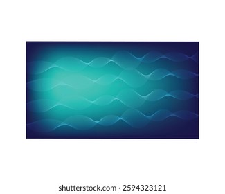 Blue-green gradient studio room, abstract background pattern, walls and floor reflect neon lights, dark tones and feel speed of digital technology connected blue-green background. Future technology.