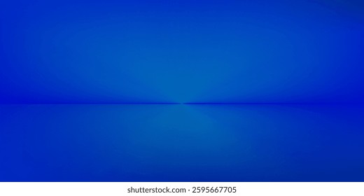 Blue-green gradient studio room, abstract background pattern, walls and floor reflect neon lights, dark tones and feel speed of digital technology