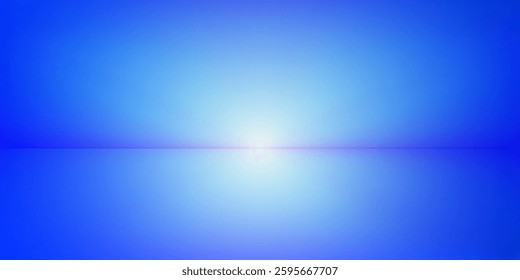 Blue-green gradient studio room, abstract background pattern, walls and floor reflect neon lights, dark tones and feel speed of digital technology