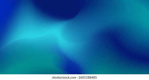 Blue-green gradient studio room, abstract background pattern, walls and floor reflect neon lights, dark tones and feel speed of digital technology connected blue-green modern