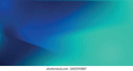 Blue-green gradient studio room, abstract background pattern, walls and floor reflect neon lights, dark tones and feel speed of digital technology connected blue-green background