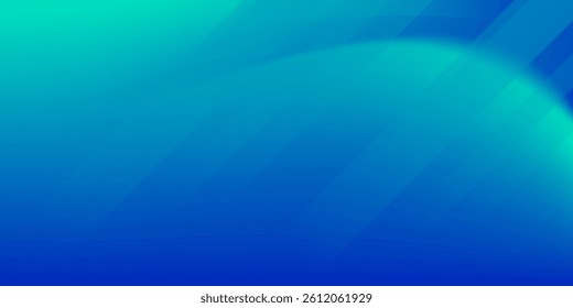 Blue-green gradient studio room, abstract background pattern, walls and floor reflect neon lights, dark tones and feel speed of digital technology connected blue-green background. Future technology.