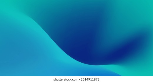 Blue-green gradient studio room, abstract background pattern, walls and floor reflect neon lights, dark tones and feel speed of digital technology connected blue-green background