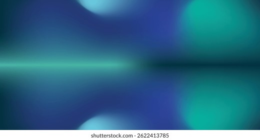 Blue-green gradient studio room, abstract background pattern, walls and floor reflect neon lights, dark tones and feel  speed of digital technology connected blue-green background. Future technology.