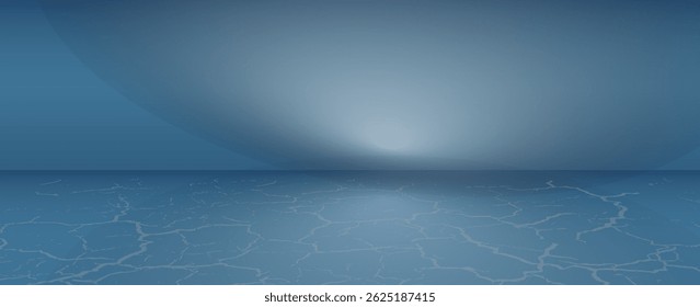 Sala de estudio degradado azul-verde, patrón de fondo abstracto, paredes y piso reflejan luces de neón, tonos oscuros y la velocidad de sensación de la tecnología digital conectada fondo azul-verde. Vector