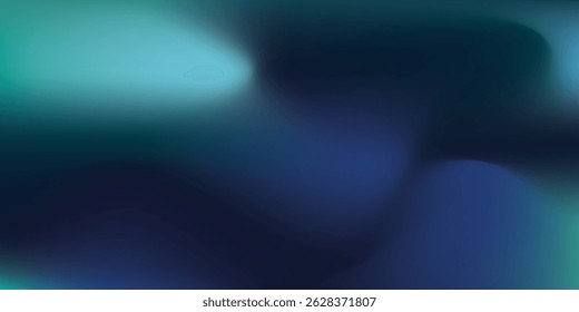 Blue-green gradient studio room, abstract background pattern, walls and floor reflect neon lights, dark tones and feel  speed of digital technology connected blue-green background. Future technology.
