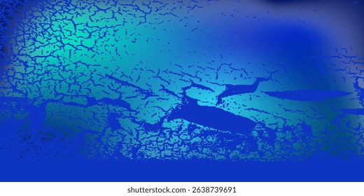 Blue-green gradient studio room, abstract background pattern, walls and floor reflect neon lights, dark tones and feel  speed of digital technology connected blue-green background. Future technology.