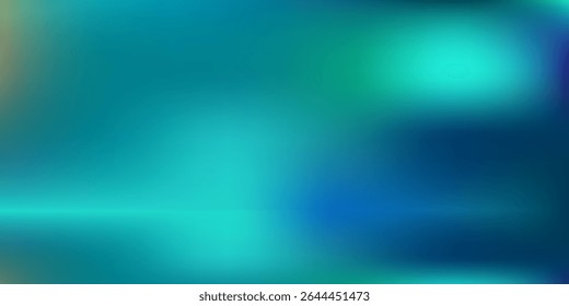 Blue-green gradient studio room, abstract background pattern, walls and floor reflect neon lights, dark tones and feel speed of digital technology connected blue-green background. Future technology