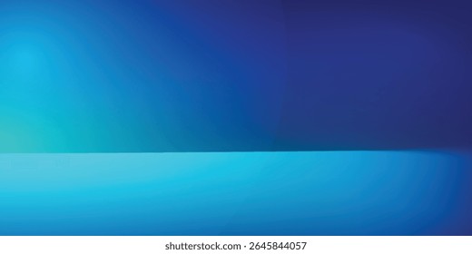 Sala de estudio degradado azul-verde, patrón de fondo abstracto, paredes y piso reflejan luces de neón, tonos oscuros y sienten la velocidad de la tecnología digital conectada fondo azul-verde artes modernas