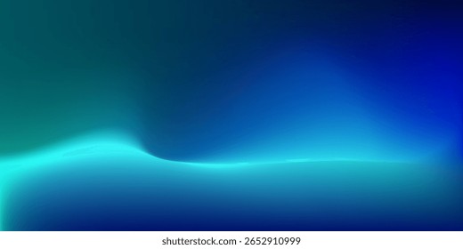 Blue-green gradient studio room, abstract background pattern, walls and floor reflect neon lights, dark tones and feel  speed of digital technology connected blue-green background. Future technology.