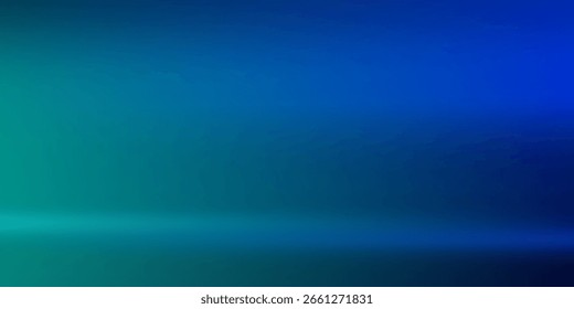 Blue-green gradient studio room, abstract background pattern, walls and floor reflect neon lights, dark tones and feel  speed of digital technology connected blue-green background. Future technology.