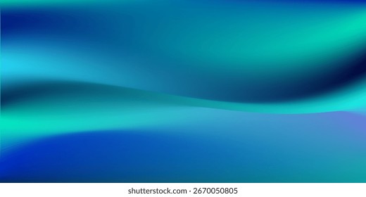 Blue-green gradient studio room, abstract background pattern, walls and floor reflect neon lights, dark tones and feel speed of digital technology connected blue-green background. Future technology.