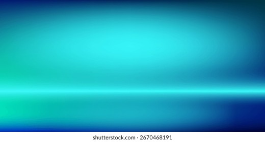 Sala de estudio degradado azul-verde, patrón de fondo abstracto, paredes y piso reflejan luces de neón, tonos oscuros y sienten la velocidad de la tecnología digital