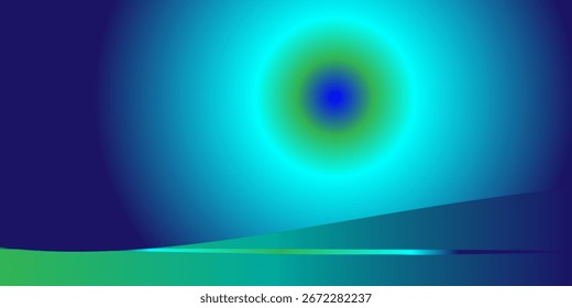 Sala de estúdio gradiente azul-verde, padrão de fundo abstrato, paredes e chão refletem luzes de néon, tons escuros e velocidade de sensação da tecnologia digital conectada fundo azul-verde. Tecnologia do futuro.