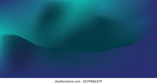 Sala de estudio degradado azul-verde, patrón de fondo abstracto, paredes y piso reflejan luces de neón, sensación de tecnología digital.