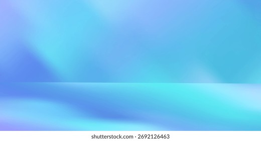 Sala de estudio degradado azul-verde, patrón de fondo abstracto, paredes y piso reflejan luces de neón, tonos oscuros y sienten la velocidad de la tecnología digital conectada fondo azul-verde. Tecnología del futuro. 