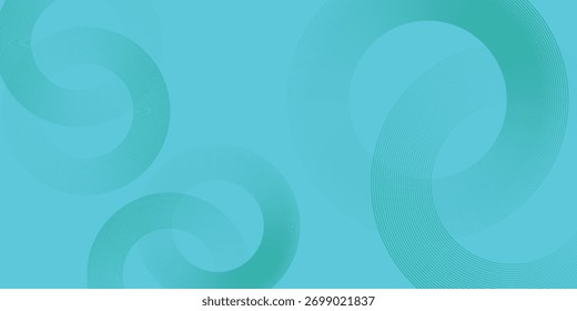 Blue-green gradient studio room, abstract background pattern modern art circle