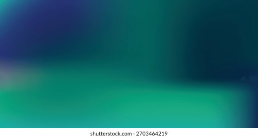 Sala de estudio degradado azul-verde, patrón de fondo abstracto, paredes y piso reflejan luces de neón, tonos oscuros y sienten la velocidad de la tecnología digital conectada fondo azul-verde.