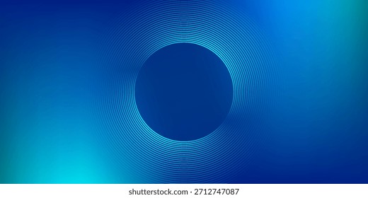 Blau-grüner Farbverlauf Studioraum, abstrakte Hintergrundmuster, Wände und Boden reflektieren Neonlichter, dunkle Töne und fühlen Geschwindigkeit der digitalen Technologie verbunden blau-grünen Hintergrund. Zukunftstechnologie.