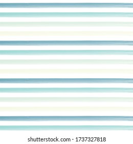 Blue-Green Shades brush stripes seamless pattern. Watercolor brush stripes seamless pattern.