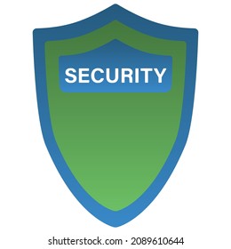 Blue-green shield with a gradient fill. Security.