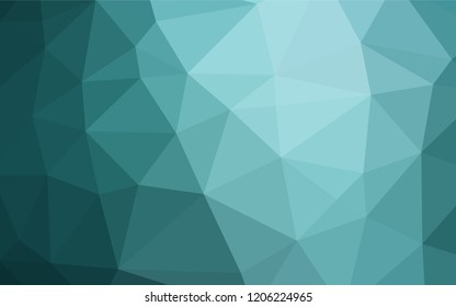 BLUE-green  vector abstract mosaic background. Geometric illustration in Origami style with gradient.  The best triangular design for your business.