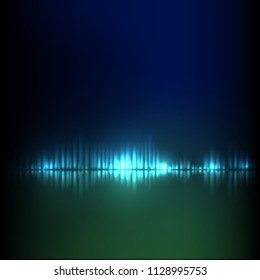 Blue-green wave abstract equalizer