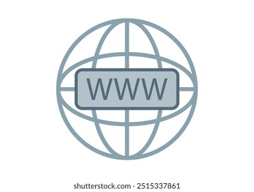 Blau-graues Internetsymbol mit drei W's für die Webseite