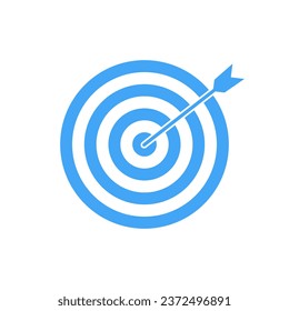 Bluelack bullseye dart target icon. Dart target goal marketing sign. Arrow dart logo vector. Winner dart sign.