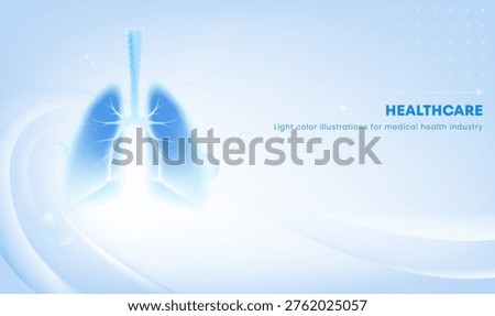 Blue-lit lungs glow softly against a serene background. Medical imagery radiates calm, healing energy. Ideal for health, wellness, or respiratory care themes