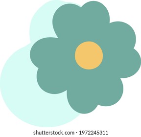 Bluemink flower, icon illustration, vector on white background