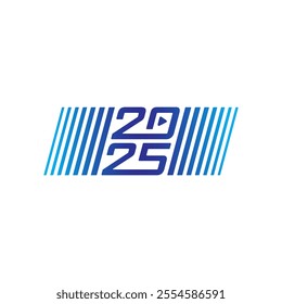 blue-navy 2025 logo. 2025 concept for calendar, agenda, annual report