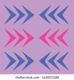 blue-pink arrows pattern design on purple backdrop