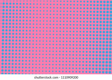 Blue-pink halftone background. Digital gradient. Abstract backdrop with circles, point, dots. Dotted pattern. Futuristic panel Vector illustration

