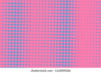 Blue-pink halftone background. Digital gradient. Abstract backdrop with circles, point, dots. Dotted pattern. Futuristic panel Vector illustration
