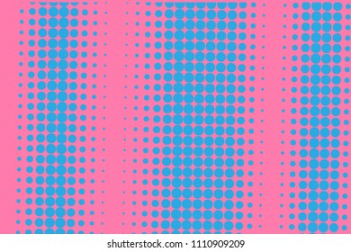 Blue-pink halftone background. Digital gradient. Abstract backdrop with circles, point, dots. Dotted pattern. Futuristic panel Vector illustration
