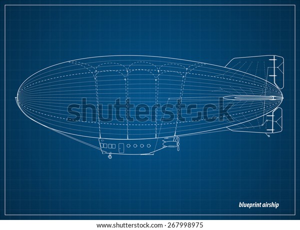 Blueprint Airship Vector Illustration Eps 10 Stock Vector (Royalty Free ...