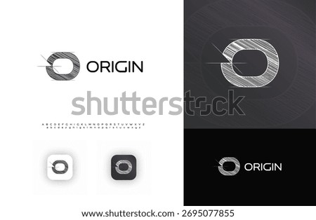 Blueprint Architect Logo, Technical Sketch Architectural LogoType, Crosshatch Grid Letter O. Building Construct Company Monogram, Real Estate, Architect Engineer Branding. Vector Logos Alphabet Font