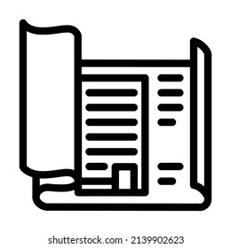 blueprint architect paperwork line icon vector. blueprint architect paperwork sign. isolated contour symbol black illustration