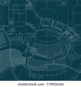 Blueprint. Architectural background.