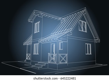 Contemporary Rendered House Front Stock Vectors Images Vector