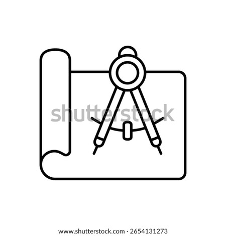 Blueprint Architectural Technical Drawing Line Icon