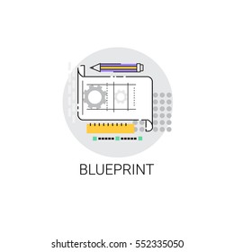Ilustración de vectores de diseño de arquitectura Blueprint