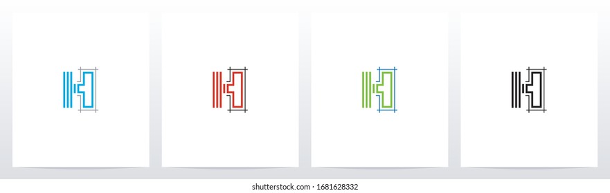 Blueprint Architecture Style Letter Logo Design H