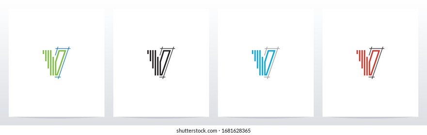  Blueprint Architecture Style Letter Logo Design V